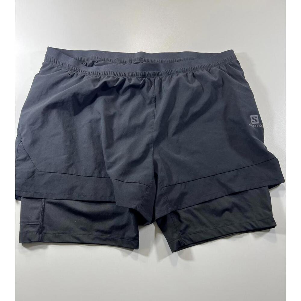 Salomon Black 2-in-1 Running Shorts